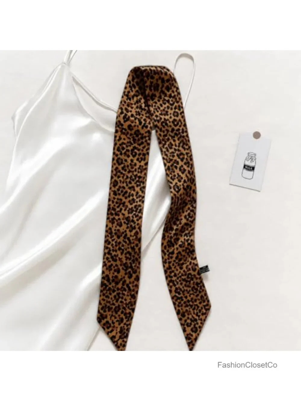 5 Pack Striped Skinny Scarves - Long Thin Neckties for Women Hair Bags